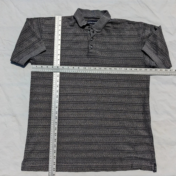 Vintage Denver Hayes Collared Polo T Shirt - Grey Blue 1/4 Button - Men XL - Picture 2 of 6